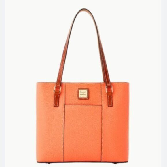 Dooney & Bourke Leather Small Lexington Pebbled Grain Shoulder Handbag Coral - Picture 2 of 13